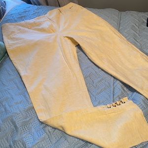 7th Avenue design studio New York & Company pale yellow linen pants size 10